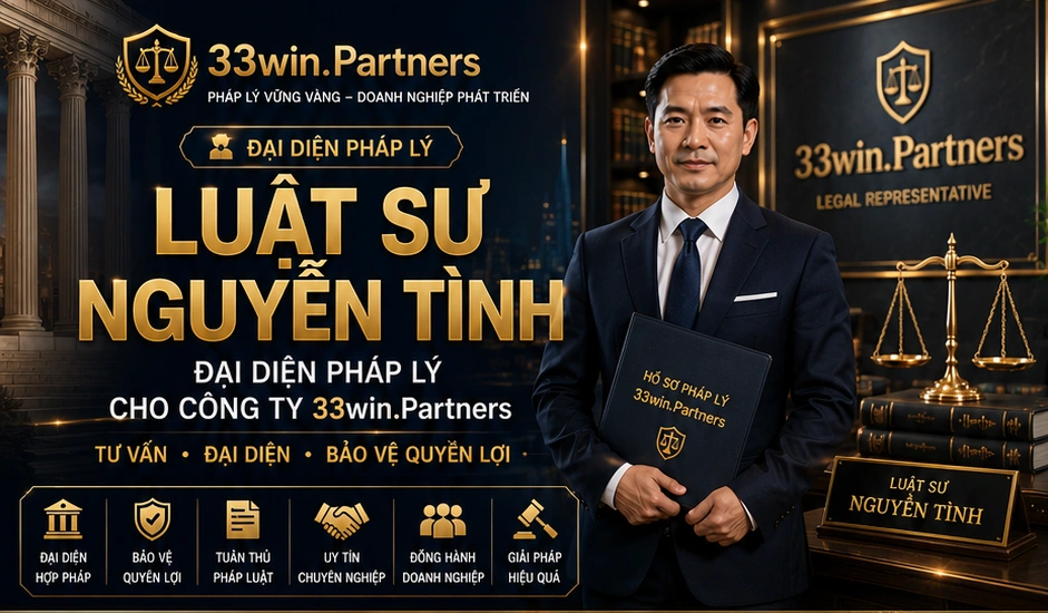 Luật sư Nguyễn Tình đại diện pháp lý cho công ty 33win.Partners